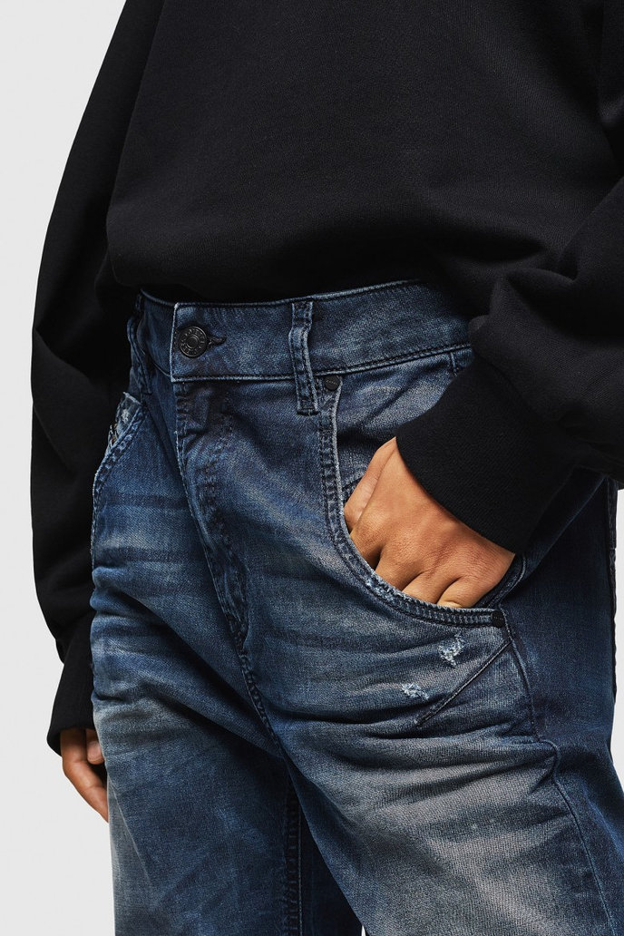 Diesel FAYZAZIPNE Sweat jeans tmavomodré