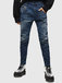 Diesel FAYZAZIPNE Sweat jeans tmavomodré