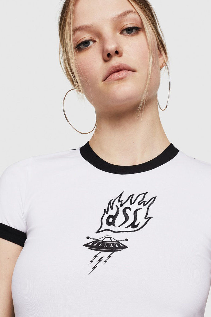 Diesel TSUPERYH TSHIRT bielo-čierne