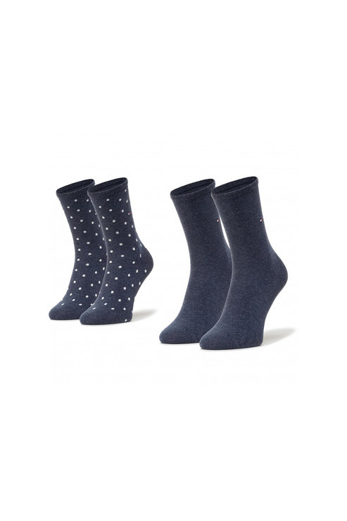 Ponožky - Tommy Hilfiger Dot 2 pack modré
