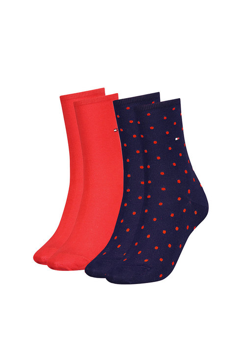Ponožky - Tommy Hilfiger Dot 2 pack červené, modré