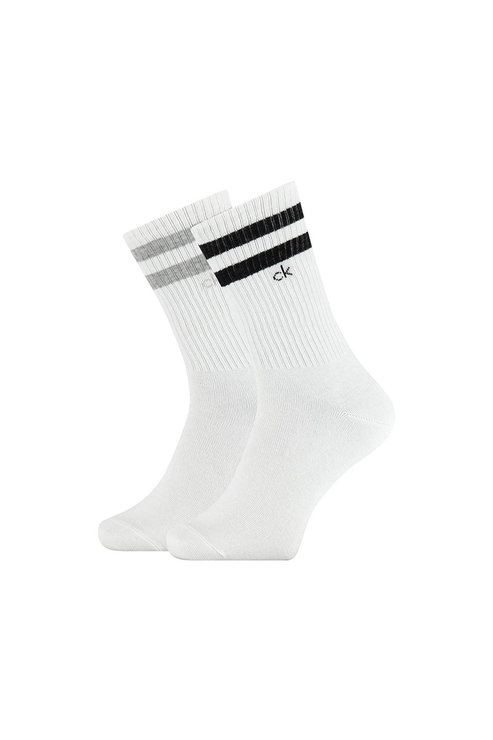 Ponožky - CK MEN CREW 2P STRIPES CASUAL MAURICE biele