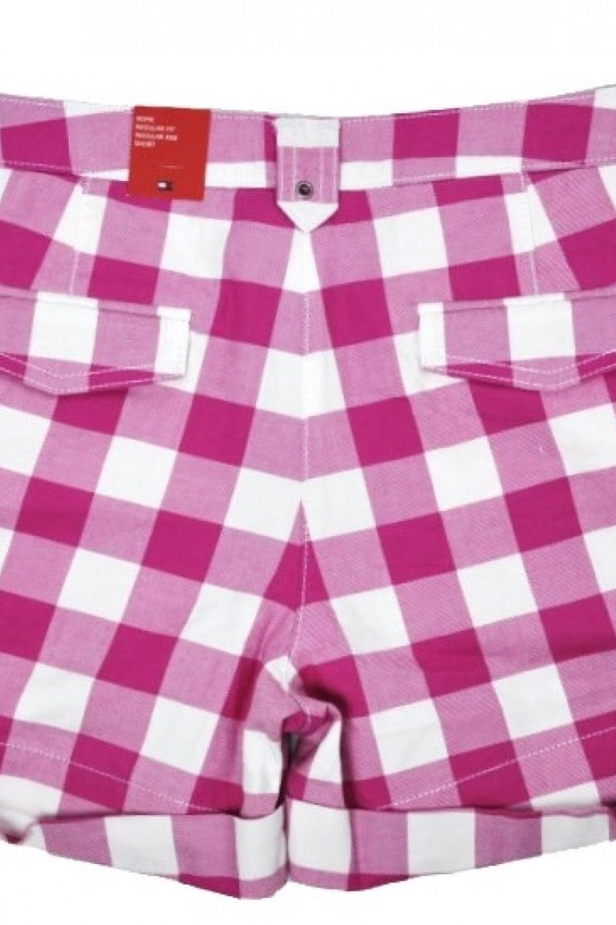 gina gingham rom bielo ružové