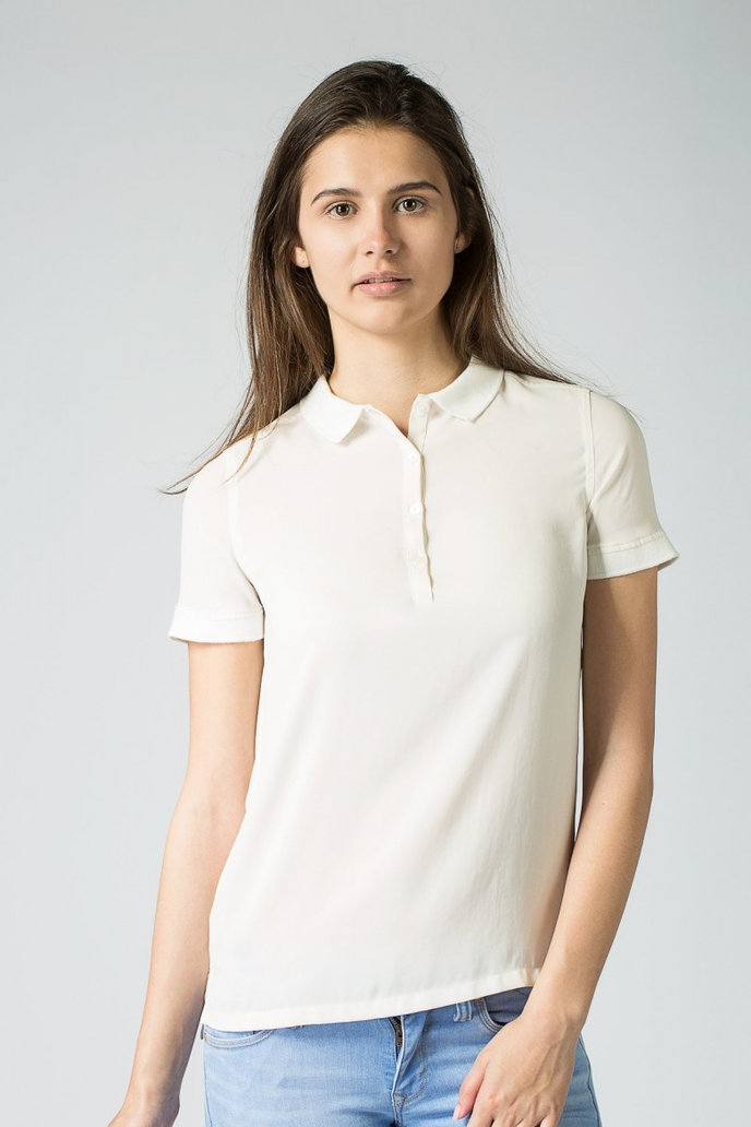 Tommy Hilfiger POLO BLOUSE SS biele