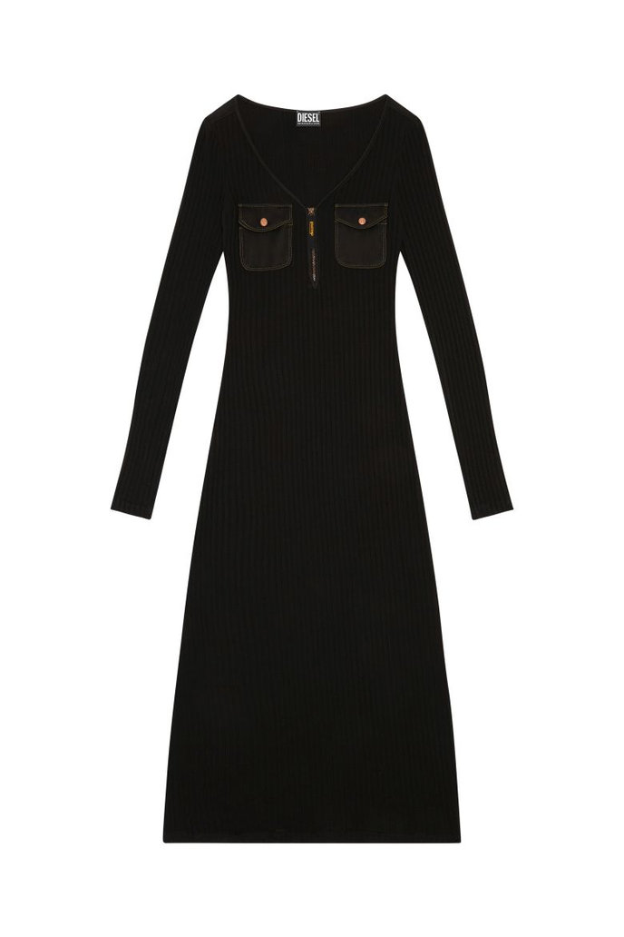 D-BORDY-LONG DRESS čierne