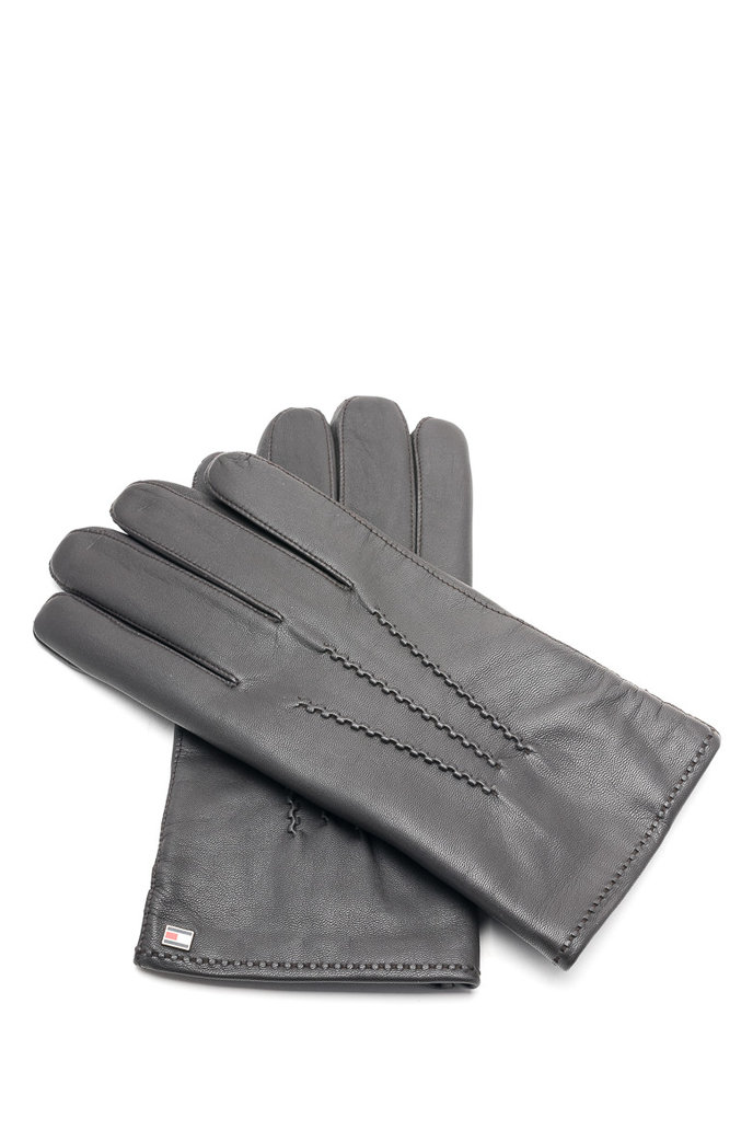 FLAG LEATHER GLOVES tmavohnedé