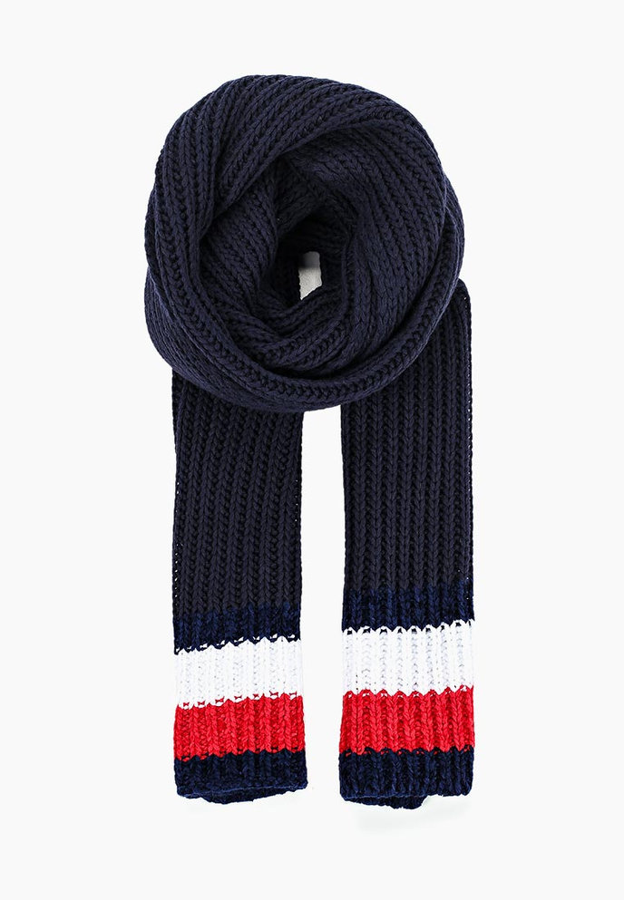 CORPORATE CHUNKY KNIT SCARF tmavomodrý