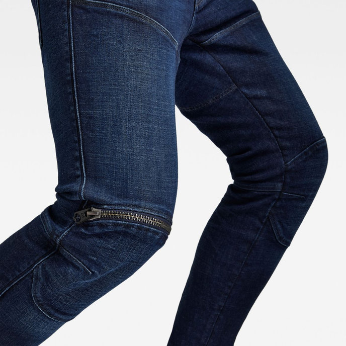 5620 3D Zip Knee Skinny modré