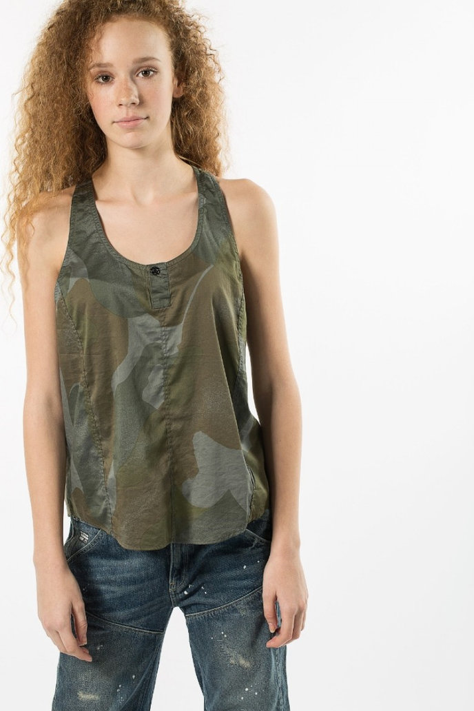 G-STAR Army radar tanktop wmn s-less MBC A zelené