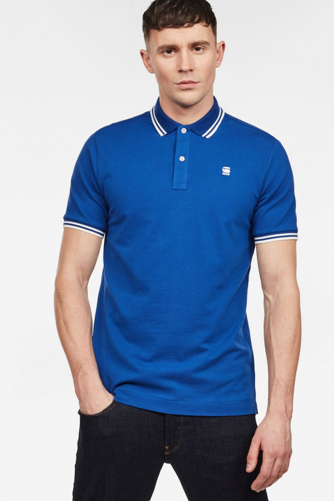 G-STAR Dunda slim stripe polo ss modré