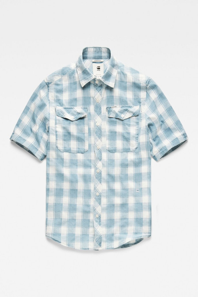 G-STAR Bristum utitility straight shirt s- svetlomodro-biela