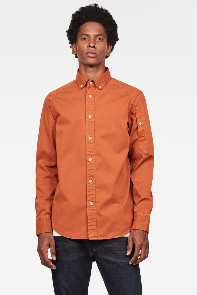 Stalt bttn down pkt straight shirt oranžová