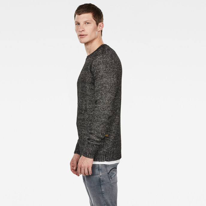 Mongram r knit l\s čierno-biely