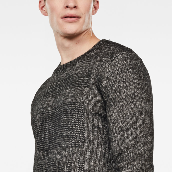 Mongram r knit l\s čierno-biely