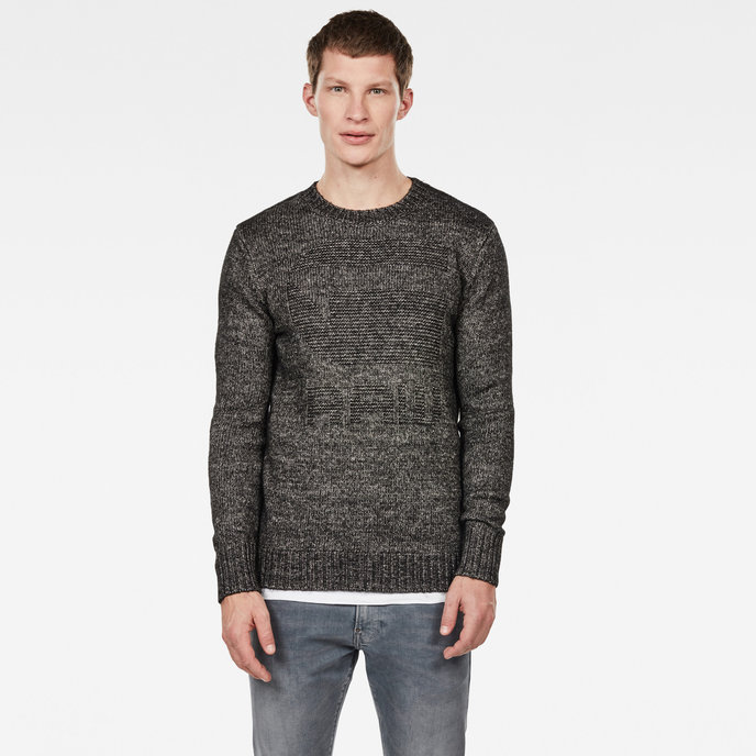 Mongram r knit l\s čierno-biely