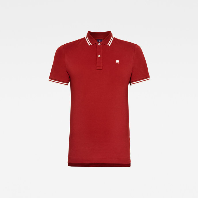 Dunda slim stripe polo s\s červené