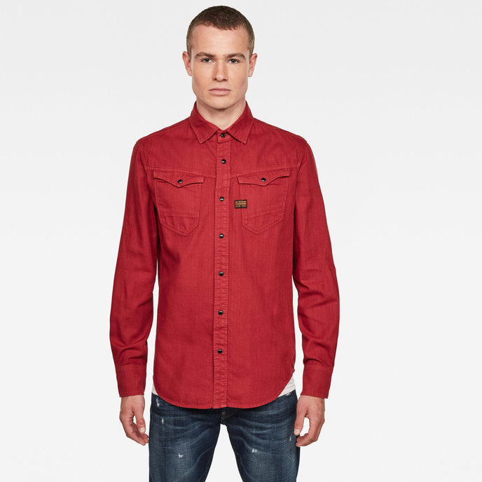 Arc  slim shirt l\s červená