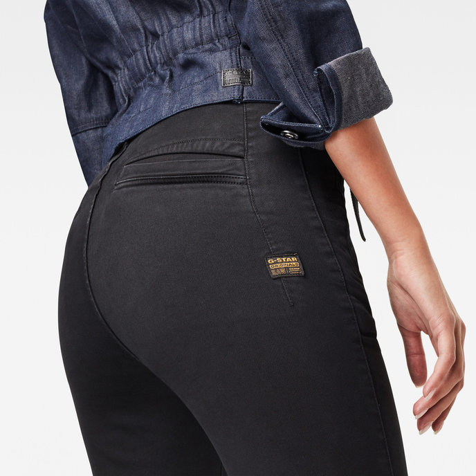 Weld high slim chino wmn čierna