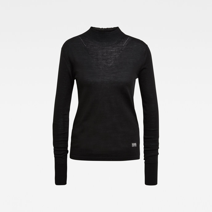 Stokyr turtle slim knit wmn l\s čierny