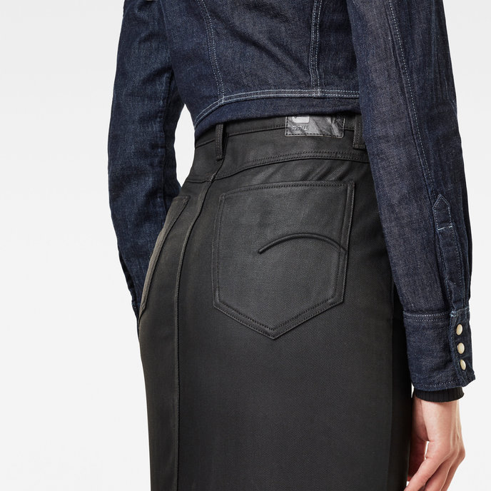 Noxer Navy Pencil Button skirt čierna