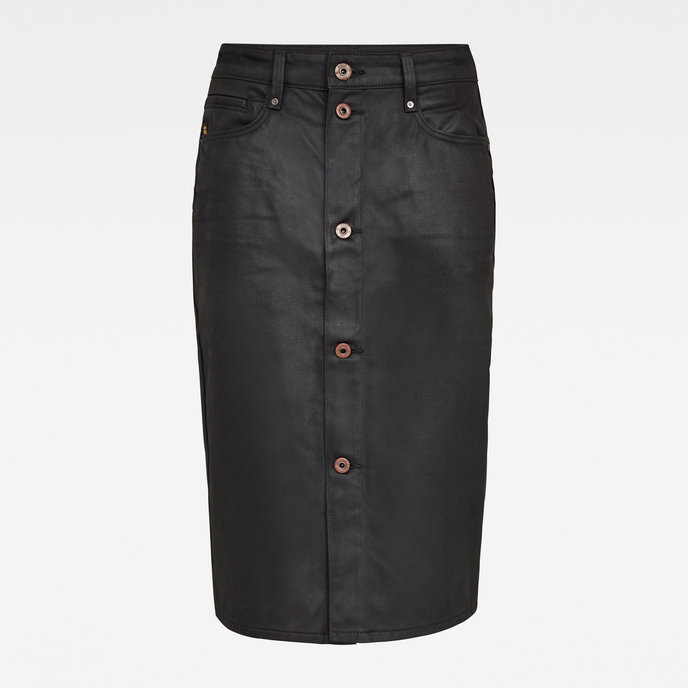 Noxer Navy Pencil Button skirt čierna