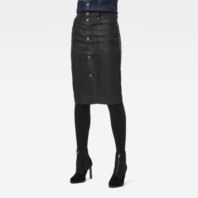 Noxer Navy Pencil Button skirt čierna