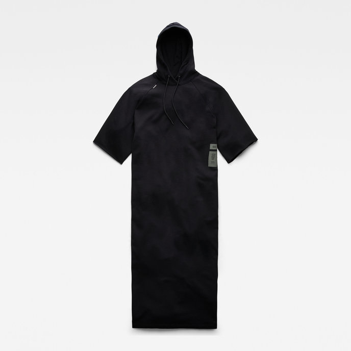G-star RAW Long hooded sweat dress čierne