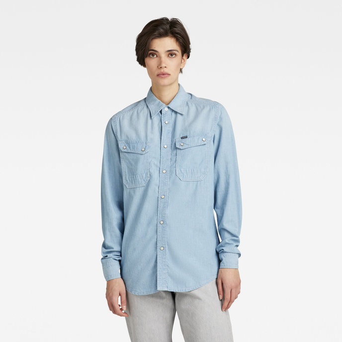Worker Slim Shirt modrá