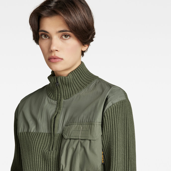 Army half zip knit zelený