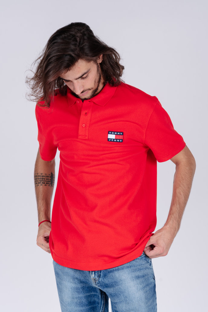 TJM TOMMY BADGE POLO červené