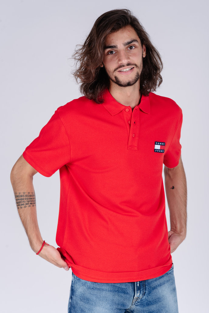 TJM TOMMY BADGE POLO červené