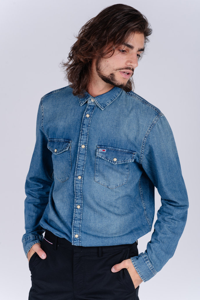 TJM WESTERN DENIM SHIRT modrá