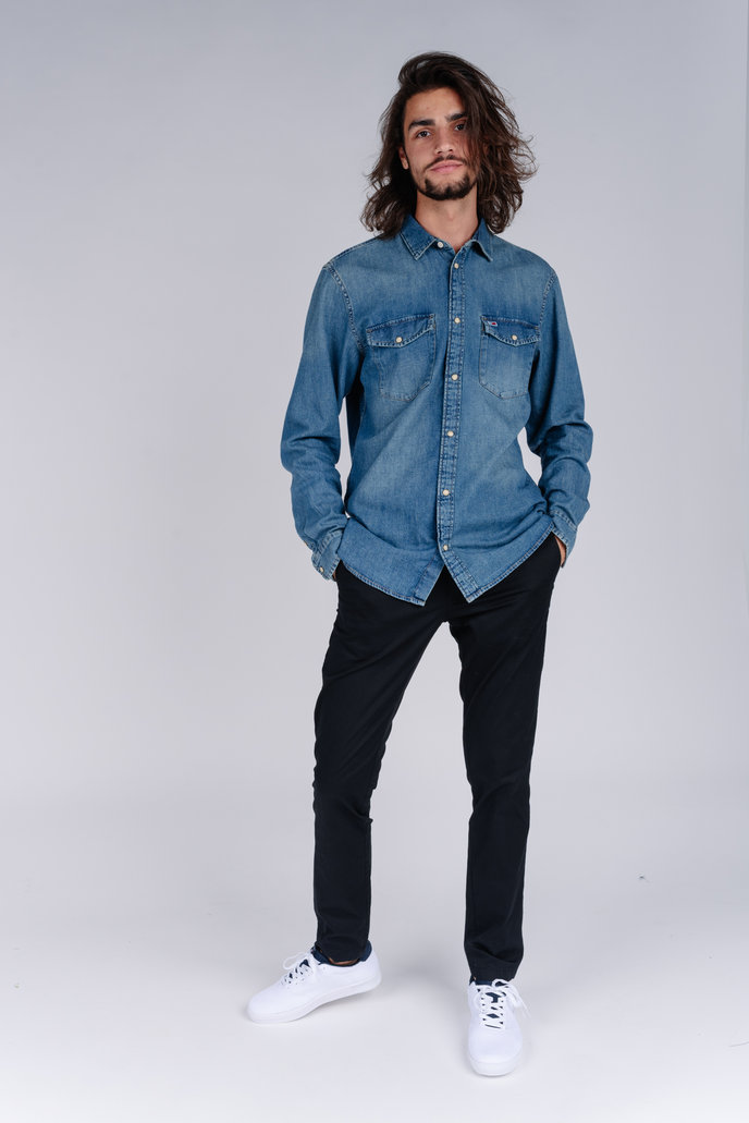 TJM WESTERN DENIM SHIRT modrá