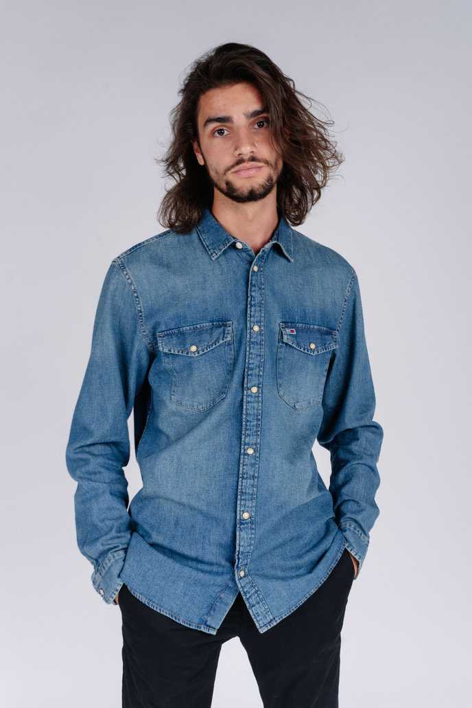 TJM WESTERN DENIM SHIRT modrá