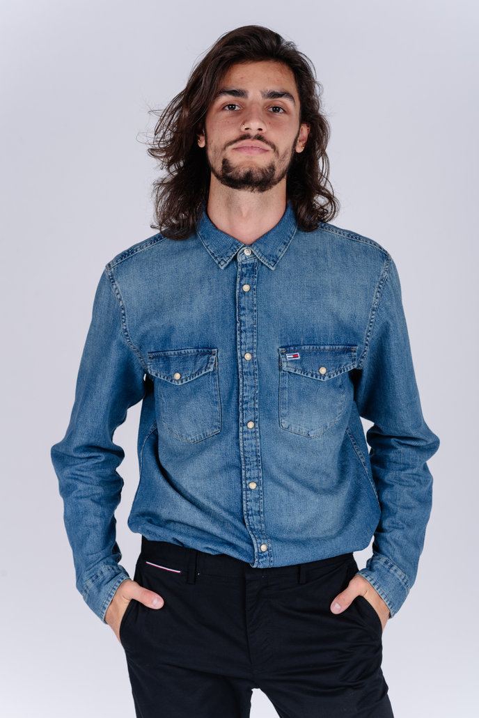 TJM WESTERN DENIM SHIRT modrá