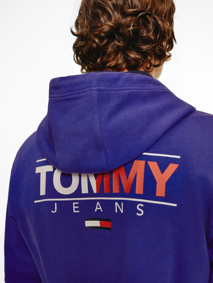 Tommy Jeans TJM ESSENTIAL GRAPHIC ZIPTHRU modrá