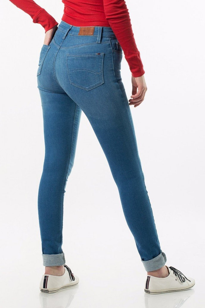 Tommy Hilfiger HIGH RISE SKINNY SANTANA DYBBST modré