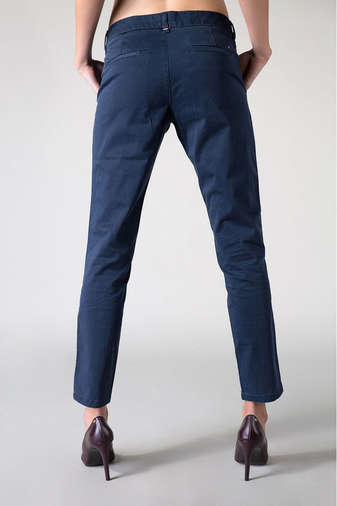 Hilfiger Denim THDW MID RISE BASIC CHINO 4 modré