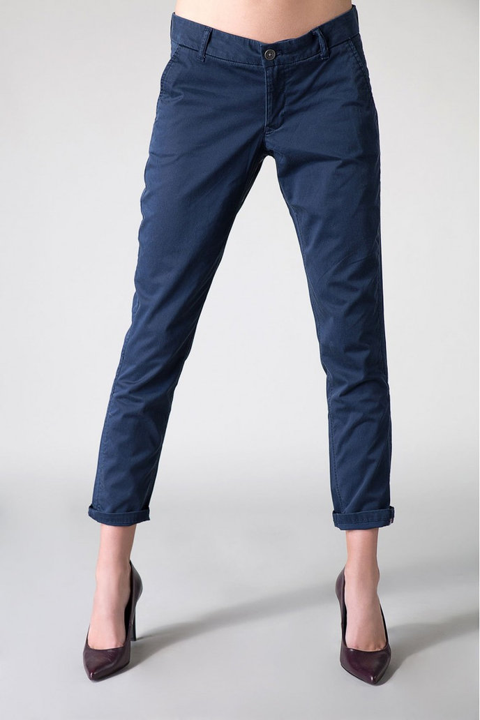 Hilfiger Denim THDW MID RISE BASIC CHINO 4 modré