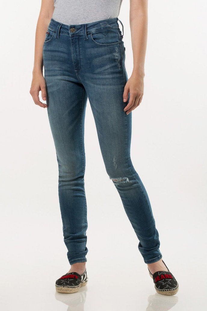 TOMMY HILFIGER HIGH RISE SKINNY SAN modré