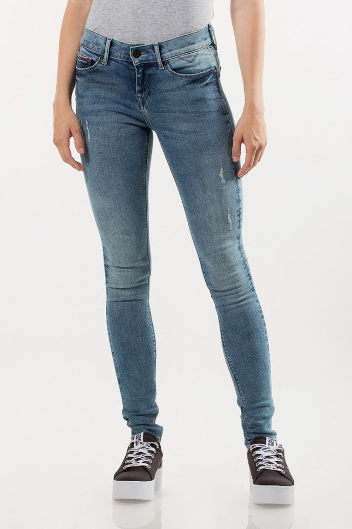 TOMMY HILFIGER MID RISE SKINNY NORA modré