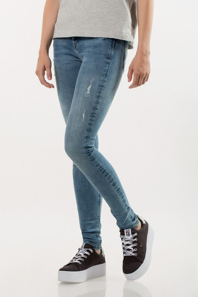 TOMMY HILFIGER MID RISE SKINNY NORA modré