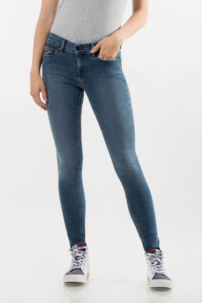 TOMMY HILFIGER MID RISE SKINNY NORA modré