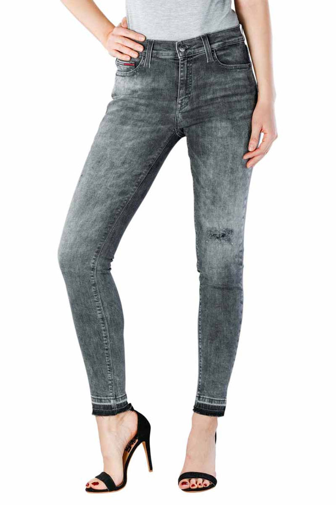 Tommy Hilfiger MID RISE SKINNY NORA SNSTGR sivé