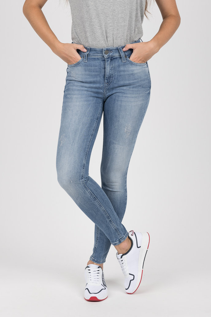 MID RISE SKINNY NORA 7/8 LRTBD modro-sivé