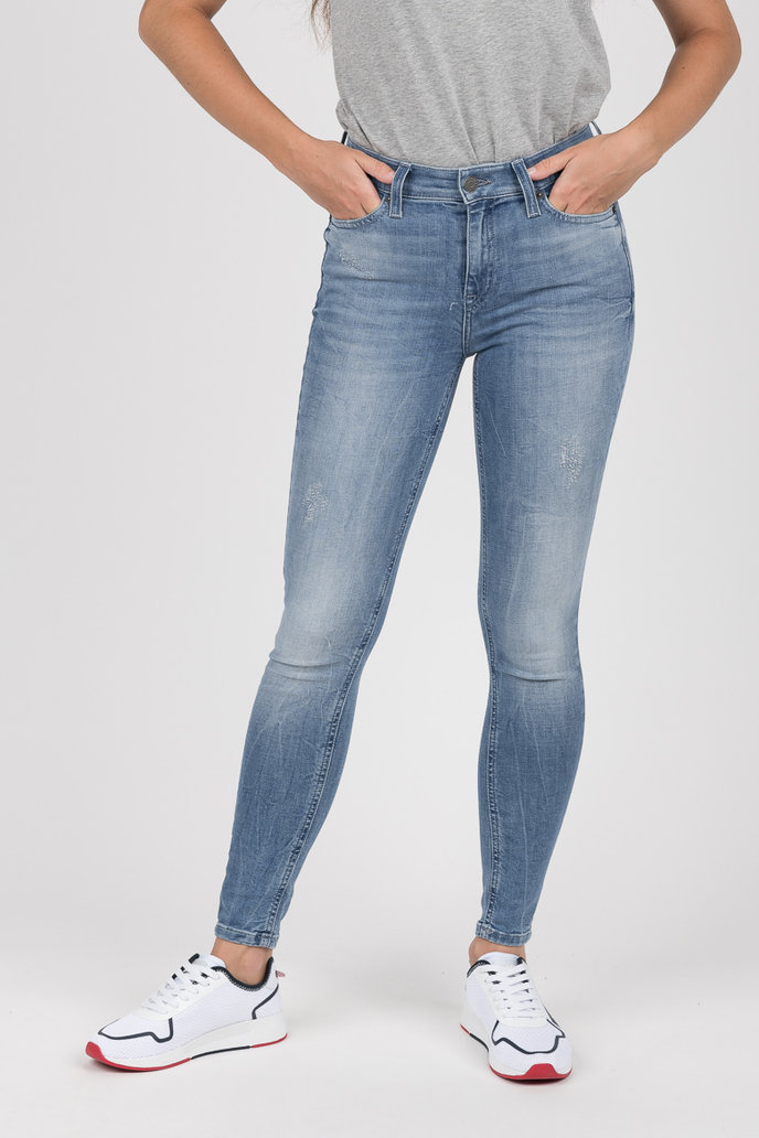 MID RISE SKINNY NORA 7/8 LRTBD modro-sivé