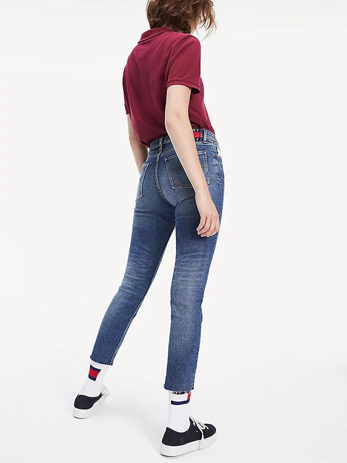 HIGH RISE SLIM IZZY CROP BTSM modré