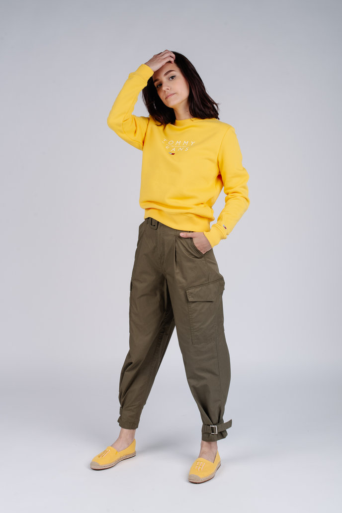 TJW HIGH RISE BELTED PANT olivové