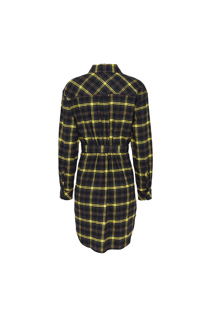 TJW FLANNEL SHIRT DRESS žlté