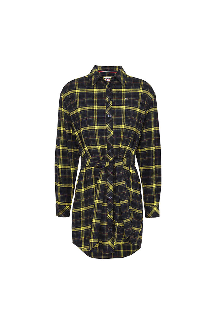 TJW FLANNEL SHIRT DRESS žlté